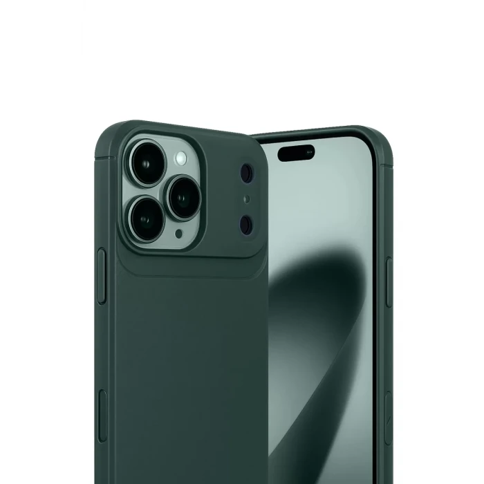 Newface Apple iPhone 17 Pro Max Auto Focus Karbon Kapak - Koyu Yeşil