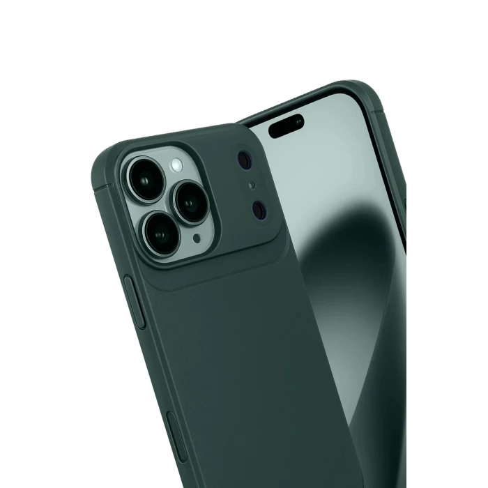 Newface Apple iPhone 17 Pro Max Auto Focus Karbon Kapak - Koyu Yeşil