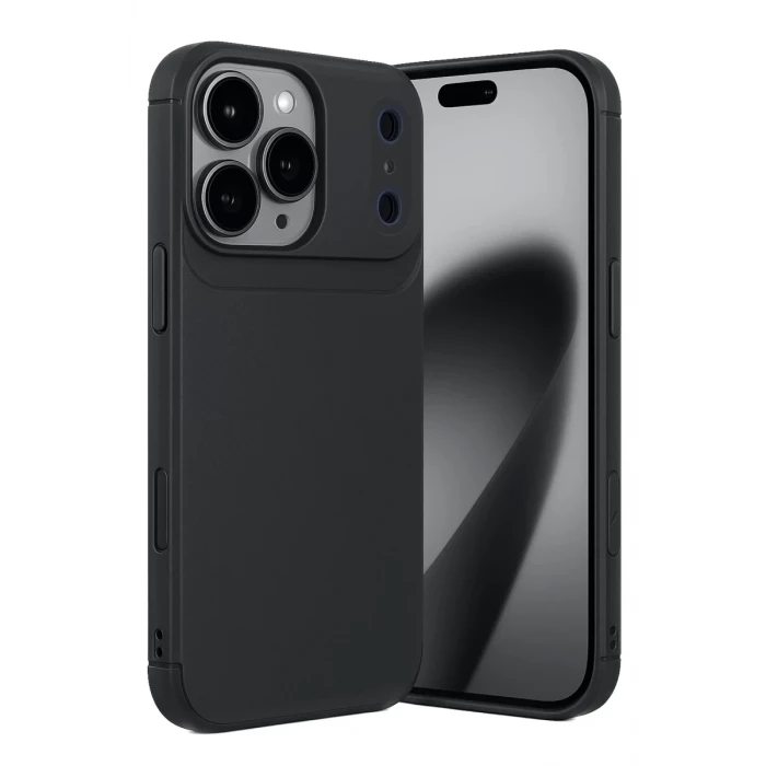 Newface Apple iPhone 17 Pro Max Auto Focus Karbon Kapak - Siyah