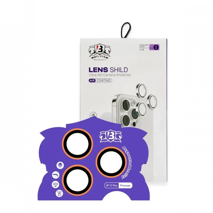 Newface Apple iPhone 17 Pro Max Bilvis Titan Kamera Lens - Turuncu
