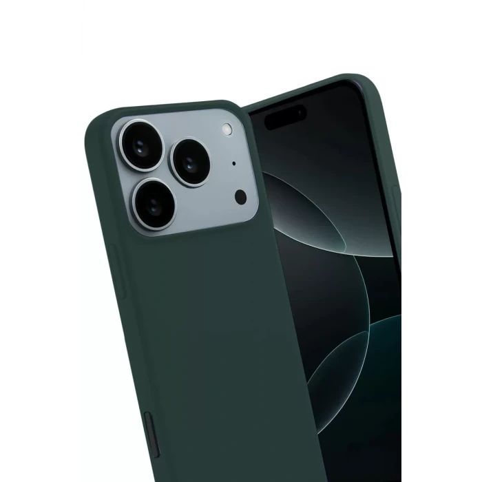 Newface Apple iPhone 17 Pro Max First Silikon - Koyu Yeşil