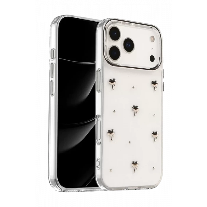 Newface Apple iPhone 17 Pro Max Fiyonk Desenli Kapak - Desen 1