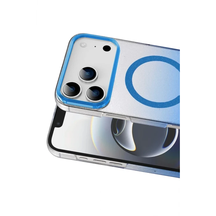 Newface Apple iPhone 17 Pro Max Glossy Magsafe Kapak - Mavi