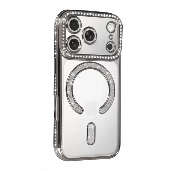 Newface Apple iPhone 17 Pro Max Joke Simli Magneticsafe Kılıf - Gümüş