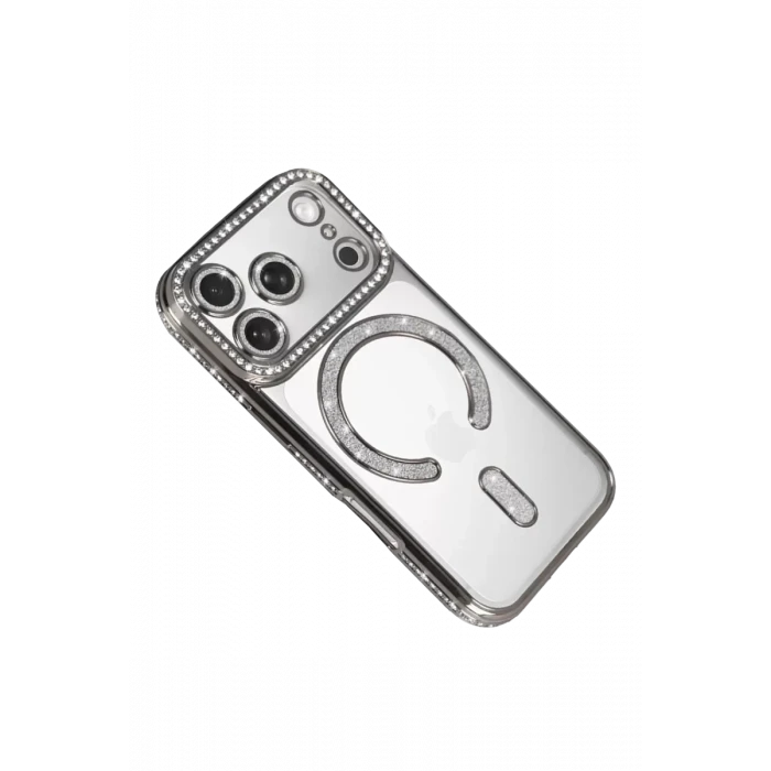 Newface Apple iPhone 17 Pro Max Joke Simli Magneticsafe Kılıf - Gümüş