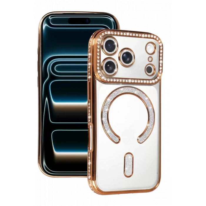 Newface Apple iPhone 17 Pro Max Joke Simli Magneticsafe Kılıf - Turuncu