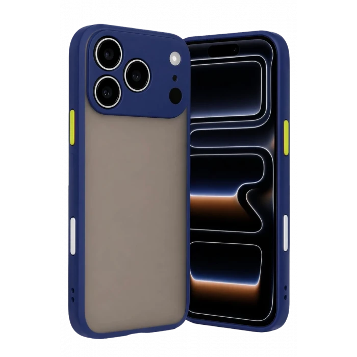 Newface Apple iPhone 17 Pro Max Kılıf Montreal Silikon Kapak - Lacivert