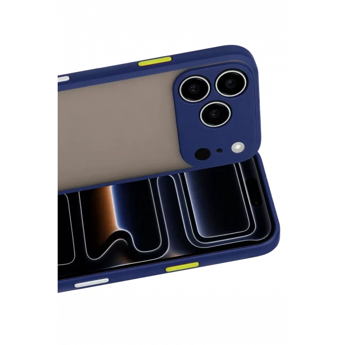 Newface Apple iPhone 17 Pro Max Kılıf Montreal Silikon Kapak - Lacivert