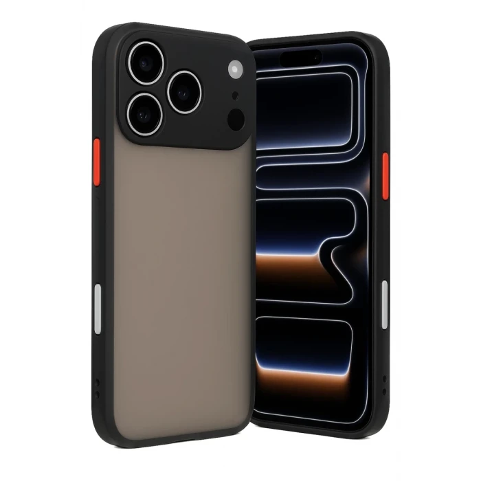 Newface Apple iPhone 17 Pro Max Kılıf Montreal Silikon Kapak - Siyah