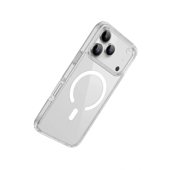 Newface Apple iPhone 17 Pro Max Kılıf Pc Real Magsafe Kapak - Şeffaf