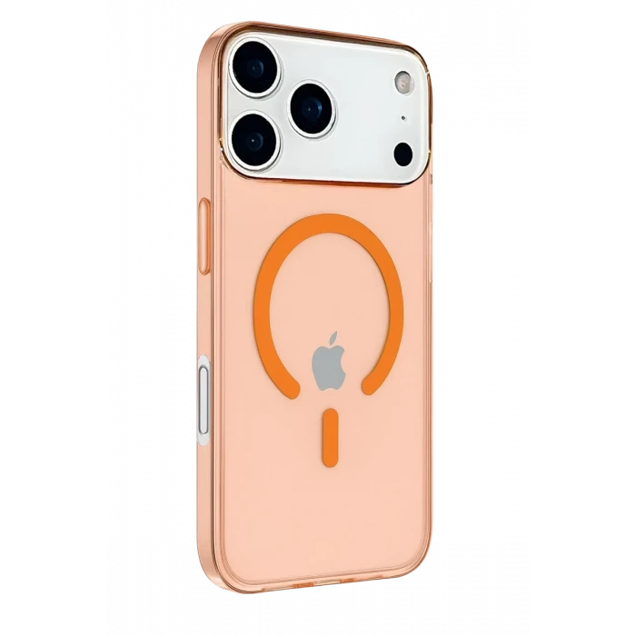 Newface Apple iPhone 17 Pro Max Kılıf Pc Real Magsafe Kapak - Turuncu