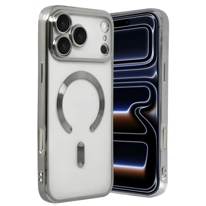Newface Apple iPhone 17 Pro Max Kross Magneticsafe Kapak - Gümüş