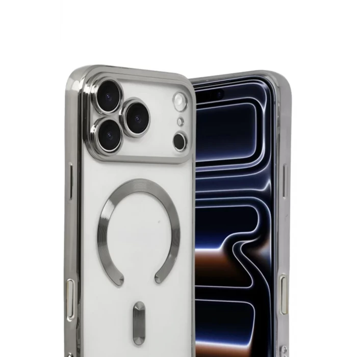 Newface Apple iPhone 17 Pro Max Kross Magneticsafe Kapak - Gümüş
