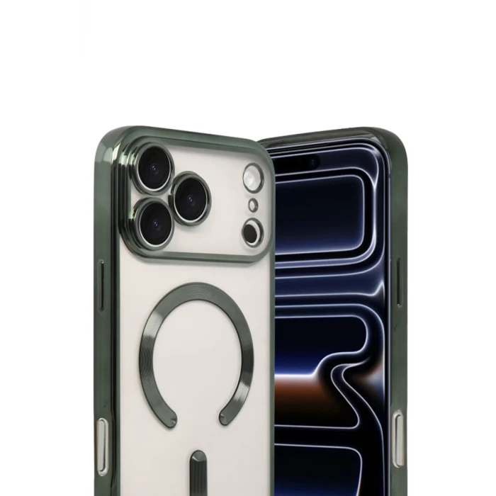 Newface Apple iPhone 17 Pro Max Kross Magneticsafe Kapak - Koyu Yeşil