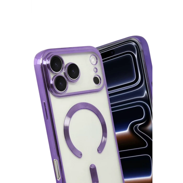 Newface Apple iPhone 17 Pro Max Kross Magneticsafe Kapak - Mor