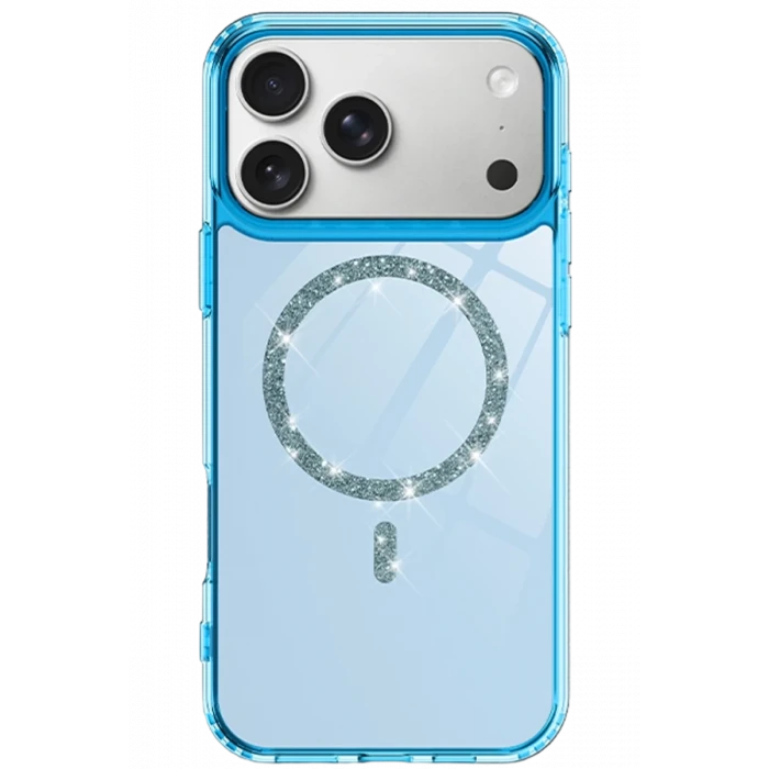 Newface Apple iPhone 17 Pro Max Live Diamond Magsafe Kapak - Mavi