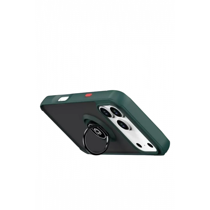 Newface Apple iPhone 17 Pro Max Montreal Yüzüklü Silikon Kapak - Yeşil