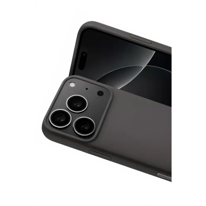 Newface Apple iPhone 17 Pro Max Nano içi Kadife Silikon - Gri