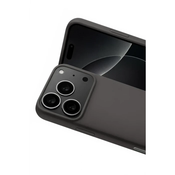 Newface Apple iPhone 17 Pro Max Nano içi Kadife Silikon - Gri