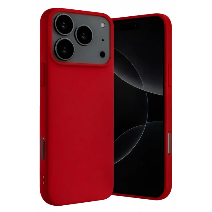 Newface Apple iPhone 17 Pro Max Nano içi Kadife Silikon - Kırmızı