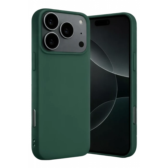 Newface Apple iPhone 17 Pro Max Nano içi Kadife Silikon - Koyu Yeşil