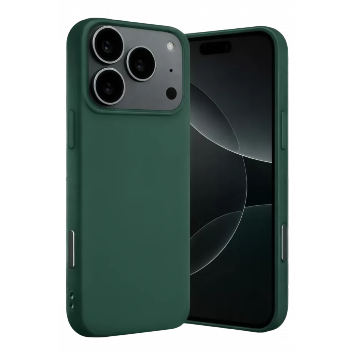 Newface Apple iPhone 17 Pro Max Nano içi Kadife Silikon - Koyu Yeşil