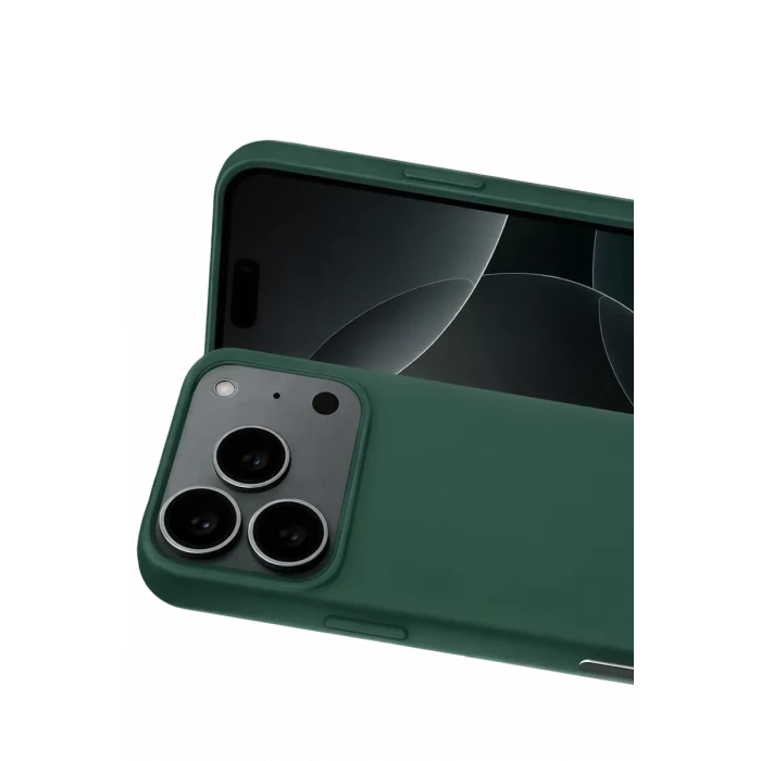 Newface Apple iPhone 17 Pro Max Nano içi Kadife Silikon - Koyu Yeşil