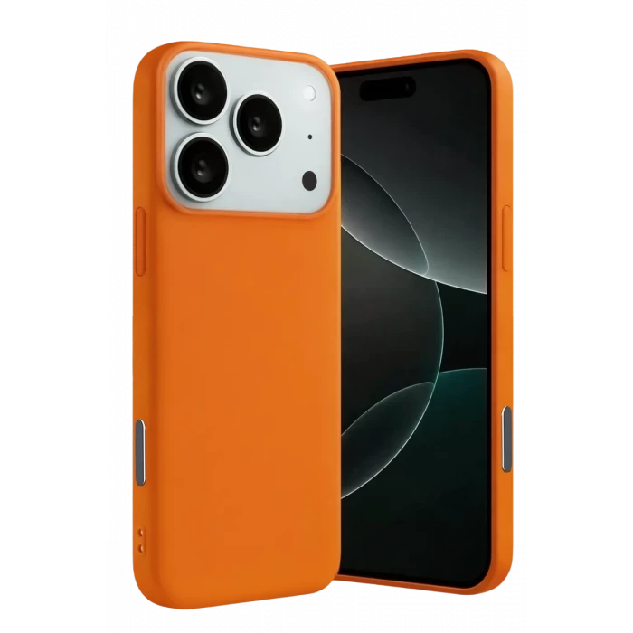 Newface Apple iPhone 17 Pro Max Nano içi Kadife Silikon - Turuncu