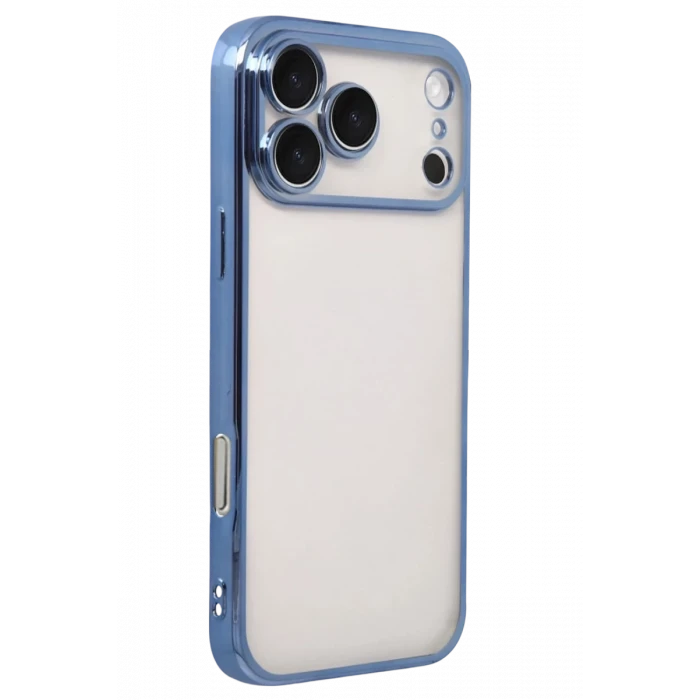Newface Apple iPhone 17 Pro Max Razer Lensli Silikon - Açık Mavi