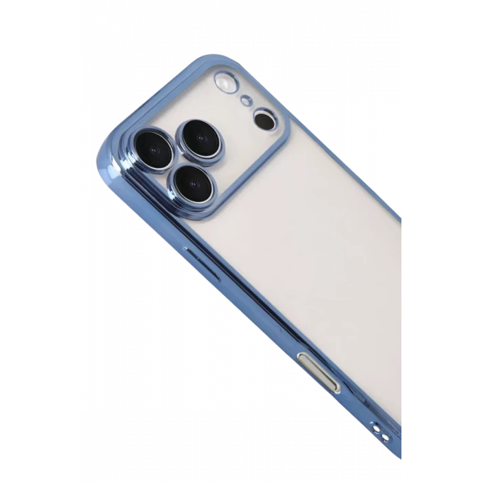 Newface Apple iPhone 17 Pro Max Razer Lensli Silikon - Açık Mavi