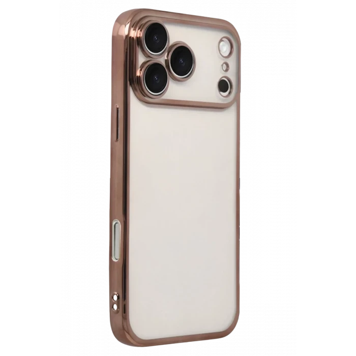 Newface Apple iPhone 17 Pro Max Razer Lensli Silikon - Çöl Titanyum