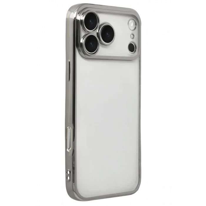 Newface Apple iPhone 17 Pro Max Razer Lensli Silikon - Gümüş