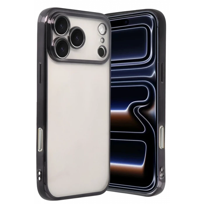 Newface Apple iPhone 17 Pro Max Razer Lensli Silikon - Siyah