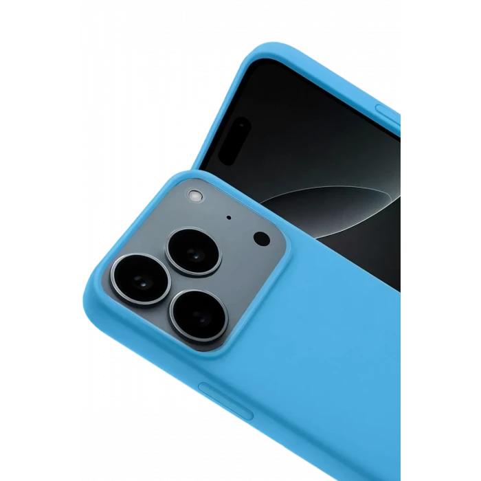 Newface Apple iPhone 17 Pro Nano içi Kadife Silikon - Mavi