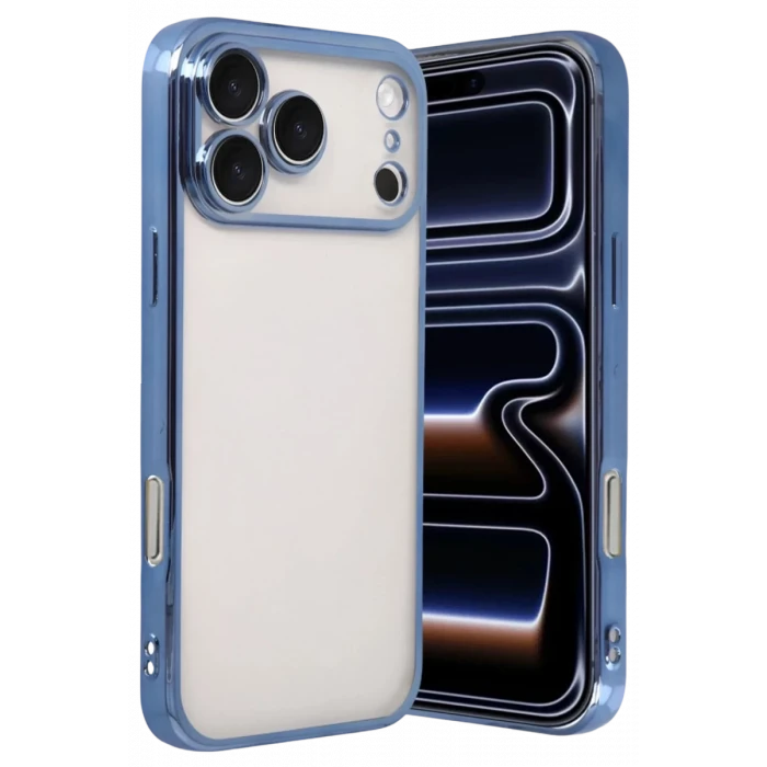 Newface Apple iPhone 17 Pro Razer Lensli Silikon - Açık Mavi