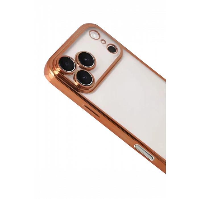 Newface Apple iPhone 17 Pro Razer Lensli Silikon - Turuncu