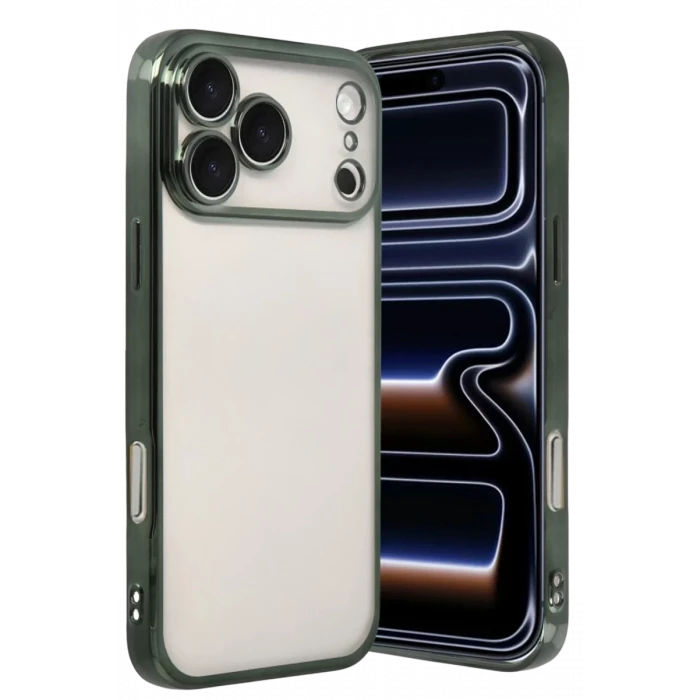 Newface Apple iPhone 17 Pro Razer Lensli Silikon - Yeşil