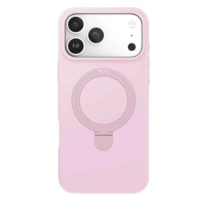 Newface Apple iPhone 17 Pro Regal Magsafe Standlı Kapak - Açık Pembe