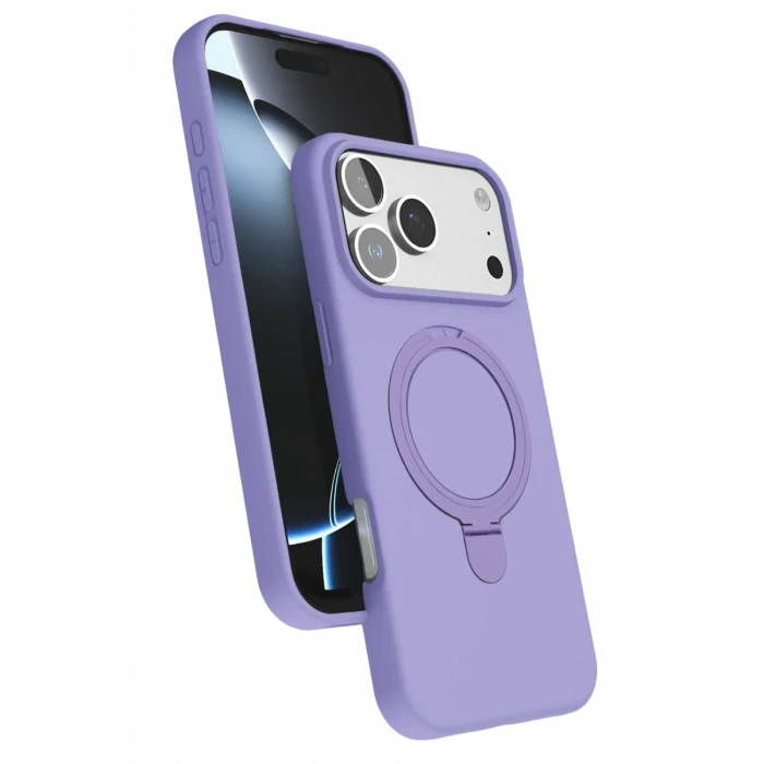 Newface Apple iPhone 17 Pro Regal Magsafe Standlı Kapak - Lila