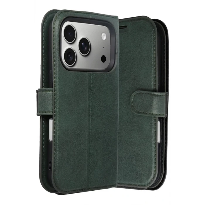 Newface Apple iPhone 17 Pro Trend S Plus Kapaklı Kılıf - Yeşil