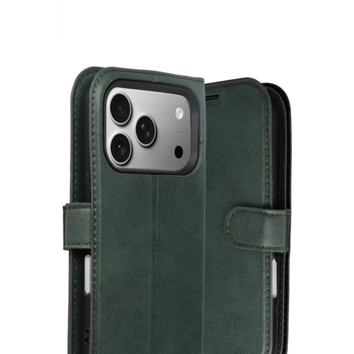 Newface Apple iPhone 17 Pro Trend S Plus Kapaklı Kılıf - Yeşil