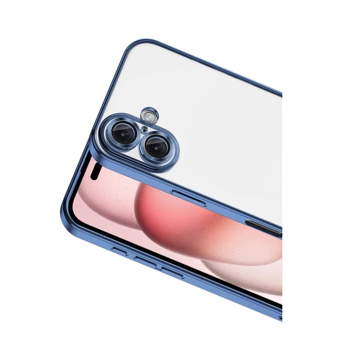 Newface Apple iPhone 17 Razer Lensli Silikon - Açık Mavi