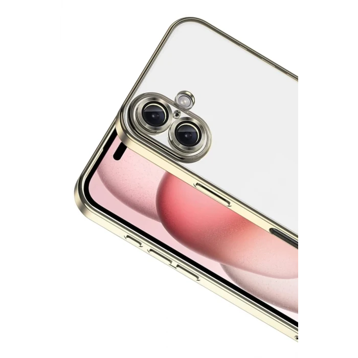 Newface Apple iPhone 17 Razer Lensli Silikon - Gold