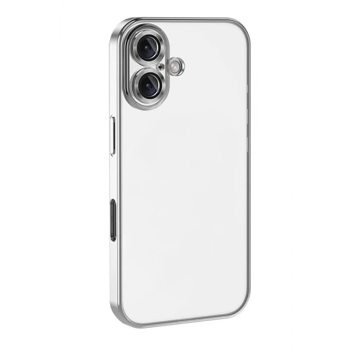 Newface Apple iPhone 17 Razer Lensli Silikon - Gümüş
