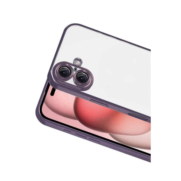 Newface Apple iPhone 17 Razer Lensli Silikon - Mor
