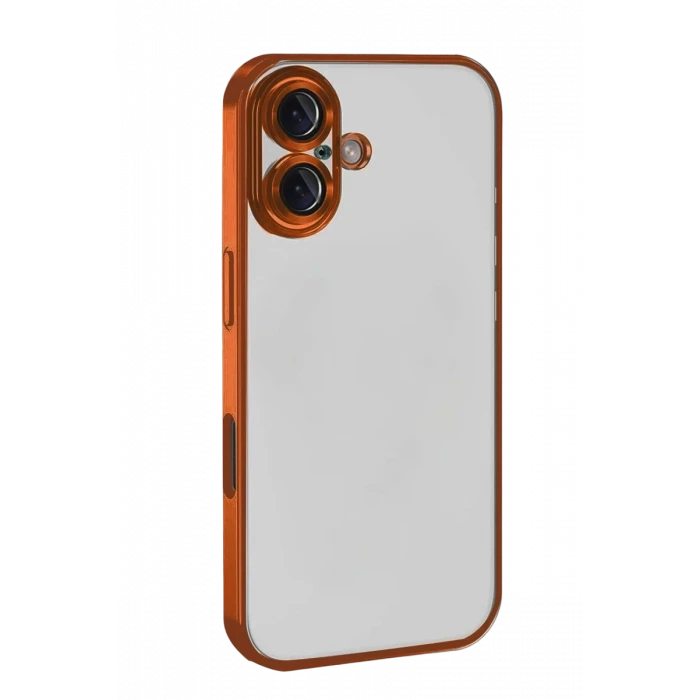Newface Apple iPhone 17 Razer Lensli Silikon - Turuncu