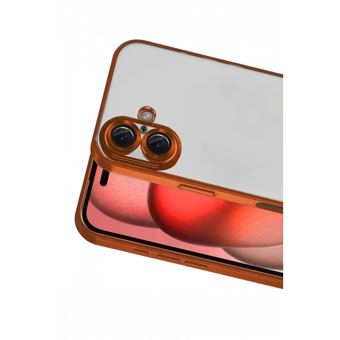 Newface Apple iPhone 17 Razer Lensli Silikon - Turuncu