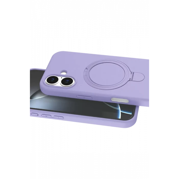 Newface Apple iPhone 17 Regal Magsafe Standlı Kapak - Lila