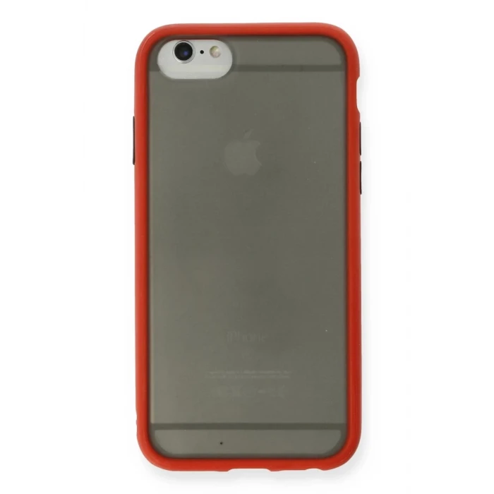 Newface Apple iPhone 6 Kılıf Montreal Silikon Kapak - Kırmızı