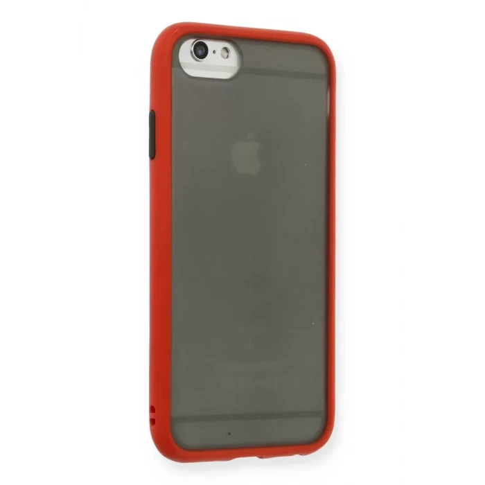 Newface Apple iPhone 6 Kılıf Montreal Silikon Kapak - Kırmızı